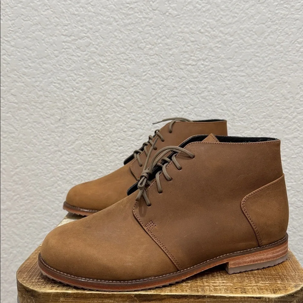 Nisolo Everyday Chukka Waterproof Leather Boots Tobacco Size 8